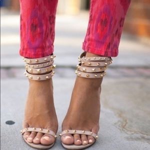 Schutz nude studded heals